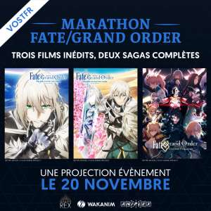 Trois films inédits Fate/Grand Order projetés au Grand Rex le 20 novembre