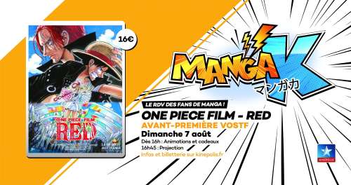 Le film One Piece RED diffusé en avant-première le 7 août dans les cinémas Kinepolis
