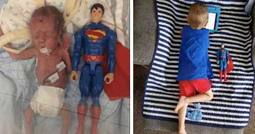 Un bébé prématuré de la taille d’un jouet Superman a miraculeusement survécu et est maintenant en pleine forme