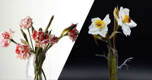 Cette artiste retranscrit la beauté éphémère des fleurs à travers ces magnifiques créations de verre