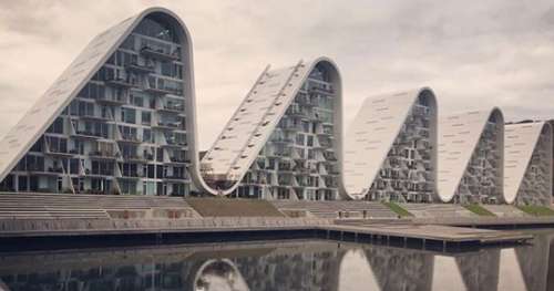 Ces bâtiments en forme de vagues sont le symbole d’une architecture respectueuse de l’environnement