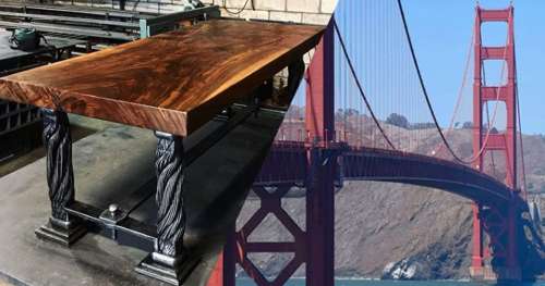 Ils offrent une seconde vie aux câbles du Golden State Bridge en les transformant en tables