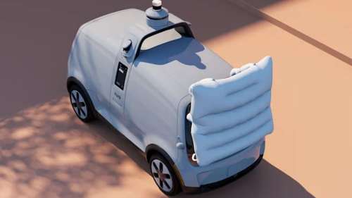 Cette voiture autonome est équipée d’un airbag géant pour protéger les piétons en cas de collision