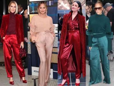 Céline Dion, Lea Michele, Jennifer Lopez : le pantalon en soie est partout
