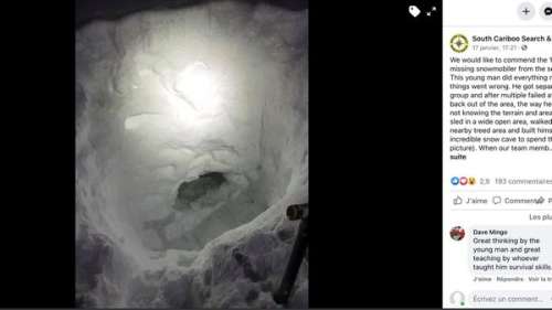 Un ado survit au froid glacial en creusant un trou dans la neige