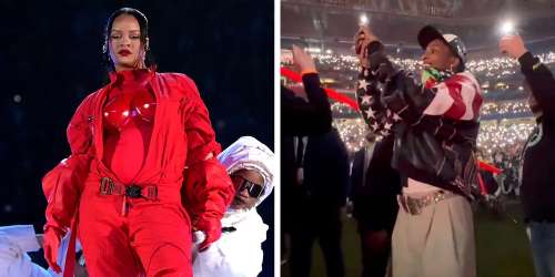 Regardez A$AP Rocky filmer adorablement Rihanna pendant son spectacle de mi-temps du Super Bowl