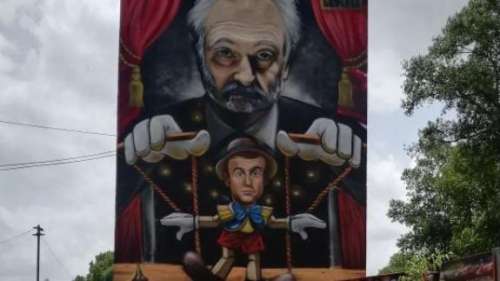 À Avignon, la préfecture fait effacer la fresque antisémite représentant Emmanuel Macron en Pinocchio