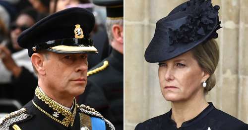 Le prince Edward et sa femme Sophie rendent hommage à la reine Elizabeth lors des funérailles