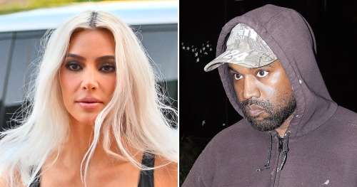 Kim Kardashian et Kanye West assis séparément au jeu de North