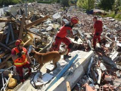 Auch. Chantier de démolition au Garros : un terrain de jeu idéal pour les chiens-pompiers