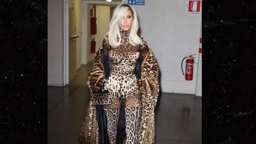Kim Kardashian porte un body à imprimé léopard après la vitrine de Dolce & Gabbana