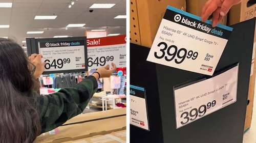 Target Roasted pour la signalisation du Black Friday couvrant exactement les mêmes prix