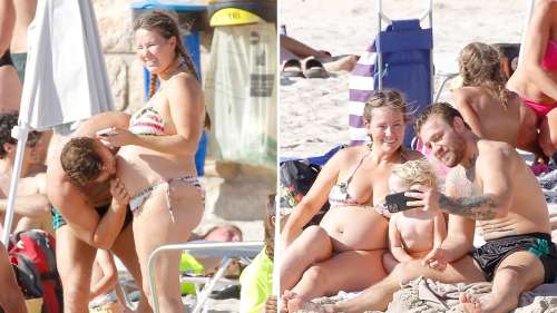 Conor McGregor embrasse le baby bump de Dee Devlin lors d’une journée à la plage en famille