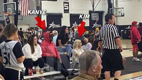 Kim Kardashian et Kanye West assistent ensemble au match de basket de leur fille