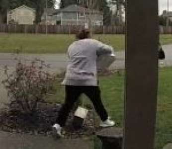 Une femme se casse une jambe en volant des colis devant une maison (États-Unis)