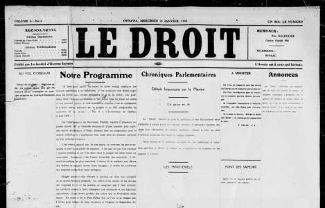 «Le Droit», un journal aux premières lignes de «grandes batailles»