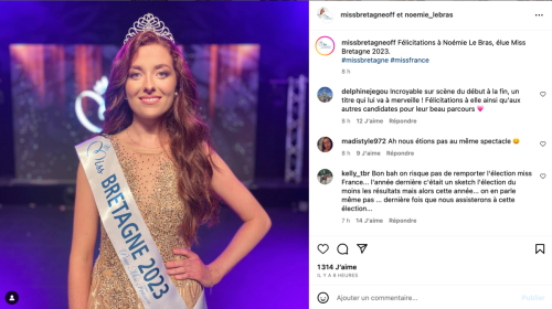 Miss France 2024 : qui est Noémie Le Bras, la sublime Miss Bretagne ?