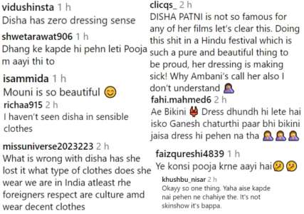 Mouni Roy et Disha Patani assistent aux célébrations de Ganesh Chaturthi à Ambani ;  Les internautes critiquent l’actrice de Yodha pour avoir porté une tenue révélatrice