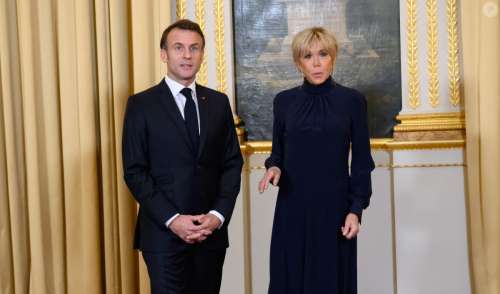 Brigitte Macron robe mi-longue fluide ou plus courte : deux total looks noirs pour une journée chargée