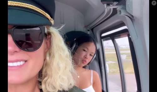 VIDÉO : Laeticia Hallyday et sa fille Joy en hélicoptère, un voyage très agité : 