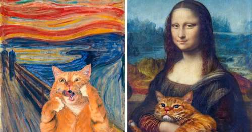 Une artiste russe a réinventé des œuvres d’art iconiques en ajoutant son chat aux tableaux (15 œuvres)