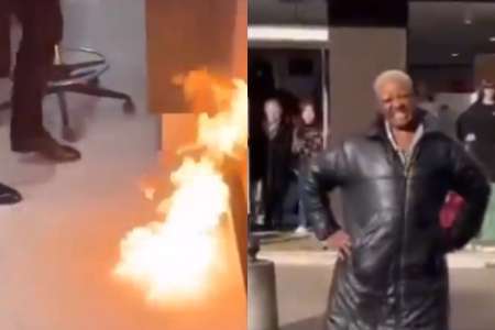 Une femme incendie une banque et pose fièrement devant le bâtiment en feu : la vidéo devient virale sur les réseaux sociaux (VIDÉO)