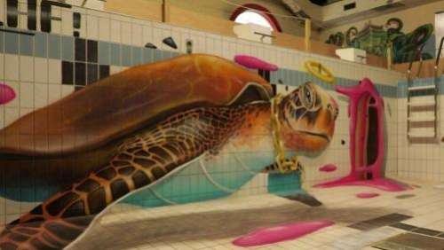 Des artistes de street art investissent une piscine de la Somme