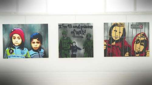 À Poitiers, le street artiste Sad expose ses émouvants portraits d'enfants meurtris par la violence