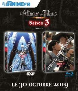 La 1e partie de la 3e saison de L'Attaque des Titans en DVD & Blu-ray chez @Anime
