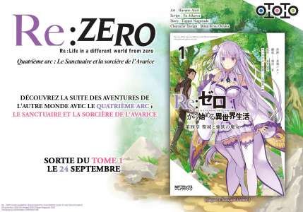 Le quatrième arc du manga Re:Zero annoncé par Ototo