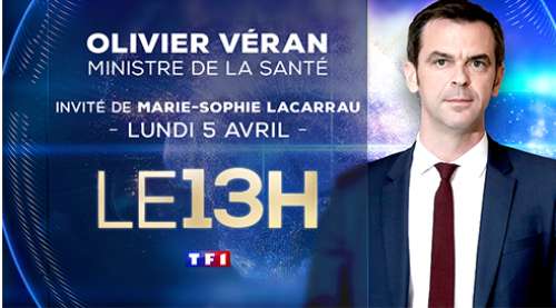 Olivier Veran invité du 13 heures de TF1 ce lundi 5 avril 2021