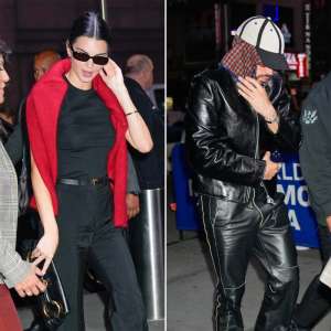 Kendall Jenner et Bad Bunny Twin en noir lors d’une sortie à New York
